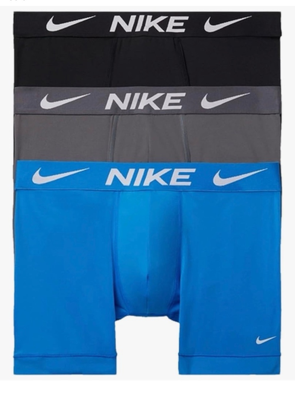 Nike 3-Pack Boxer Briefs - Black, Gray, Blue